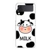 Transparent Phone Case For Samsung Galaxy Z Flip 3 4 5 6 7 Hard Folding PC Z Flip3 Flip4 Cover Dairy Cattle Cow Speckle Cute