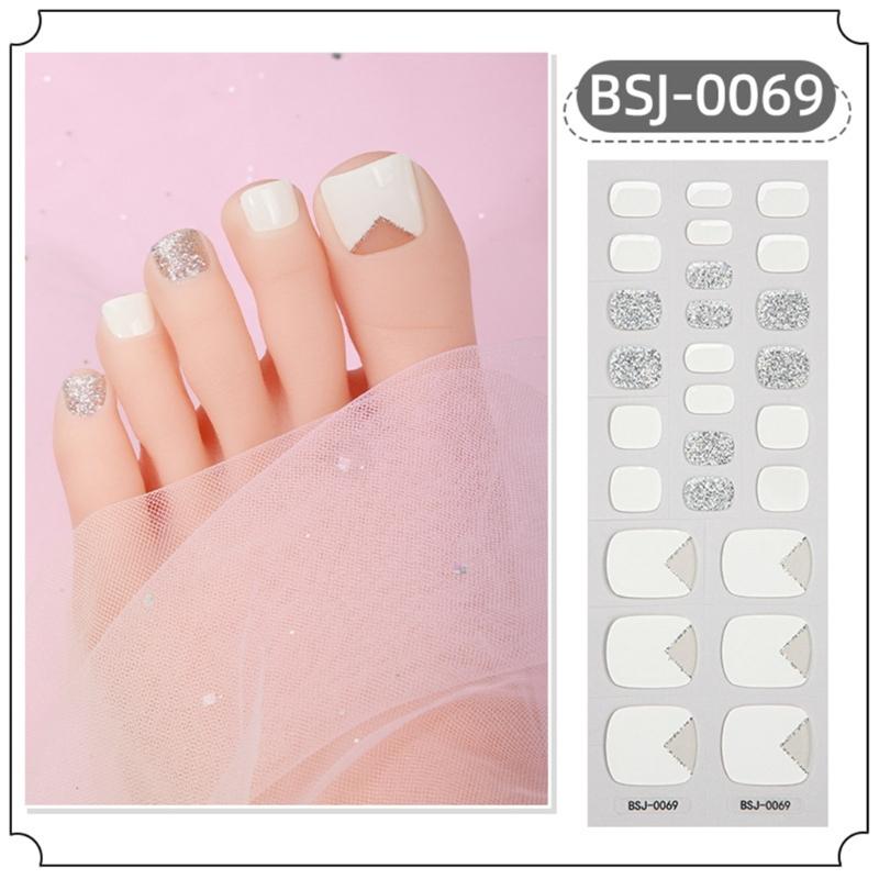Semi Cured Gel Toenail Stickers Sparkles Toenail Polish Strips Stickers Toenail Strips DIY Pedicures Gel Nails Stickers