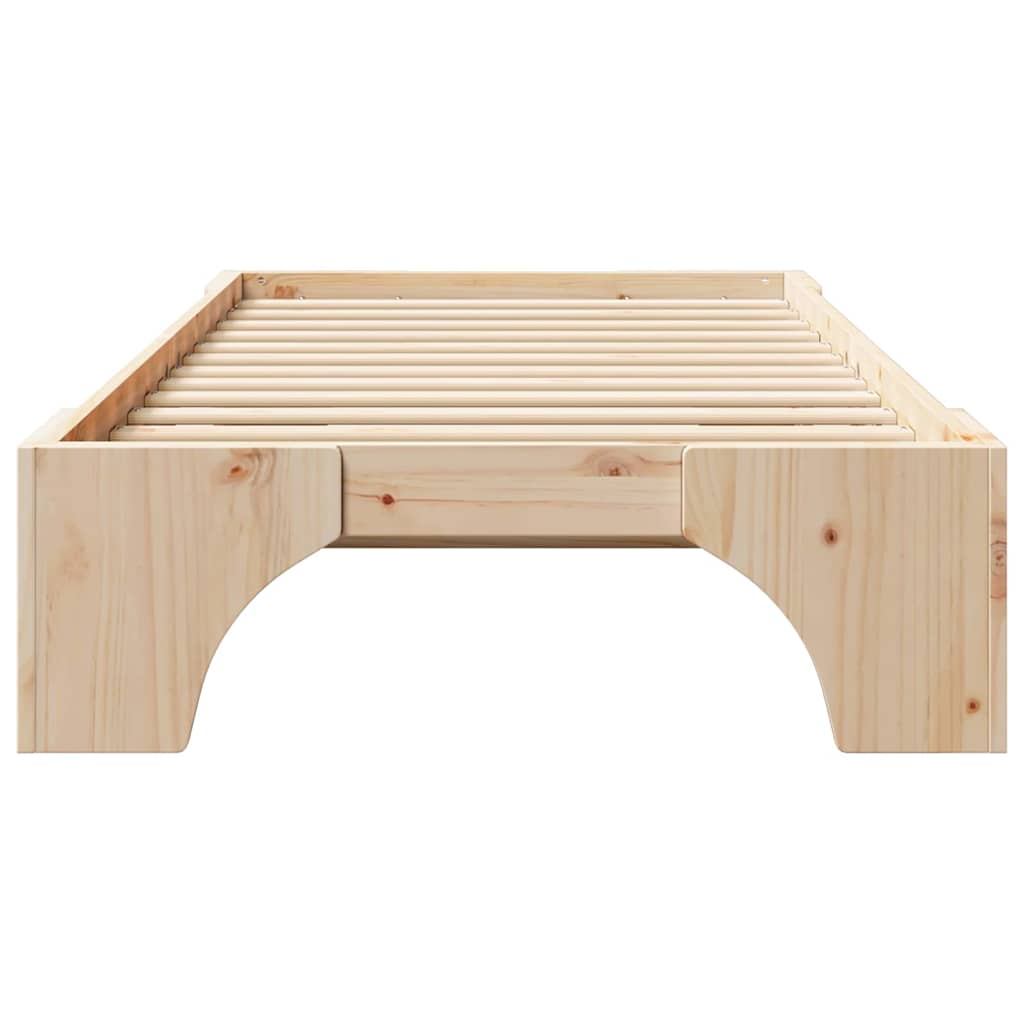 Natural Bed Frame 75 x 190 cm Solid Pine Wood
