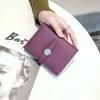 First-layer Cowhide Women's Folded Short Wallet Fashionable Authentic Leather Drawstring All-purpose Change Purse Thin Card Bag