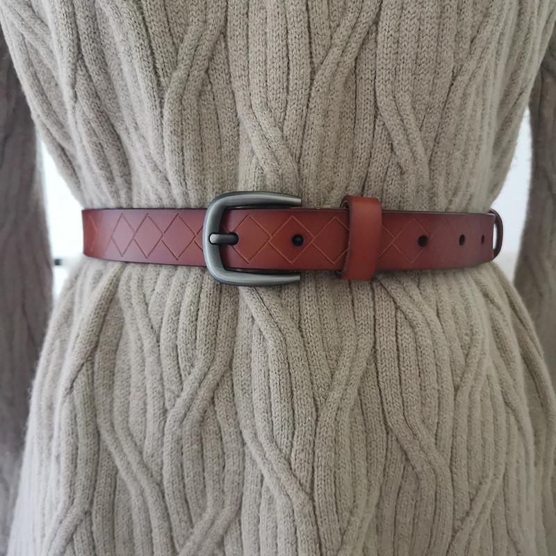 

Belt Simple Waist With Lingge Design And Alloy Buckle For Casual And Work Attire Blonde,115cm
