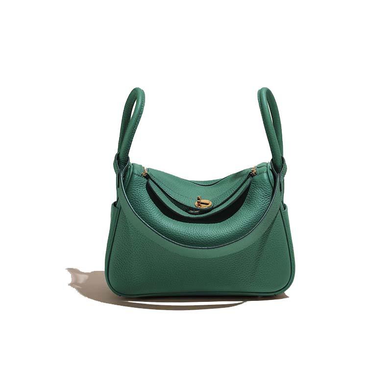 2025 Geantă nouă din piele naturală pentru femei, piele strat superior, geantă Lindy mică, Lindy la modă, versatilă, de mână, pe un umăr, crossbody