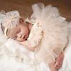 1 Set Photography Outfit for Infant Girls Breathable Romper Dress and Delicate Lace Headband Props for Newborns