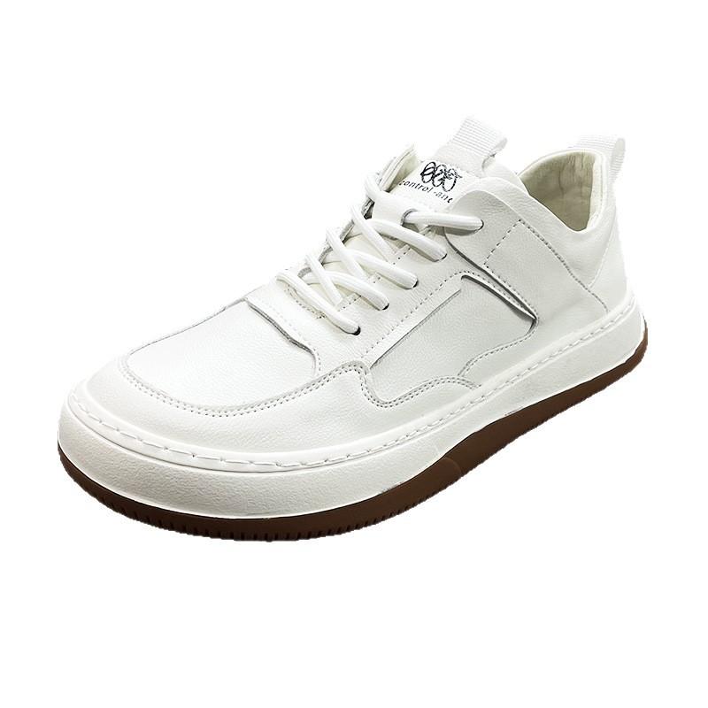 European Station Little White Shoes Men's Casual Sneakers Leather Versatile Trend German Training Shoes Fashion Handsome Trendy Men's Board Shoes