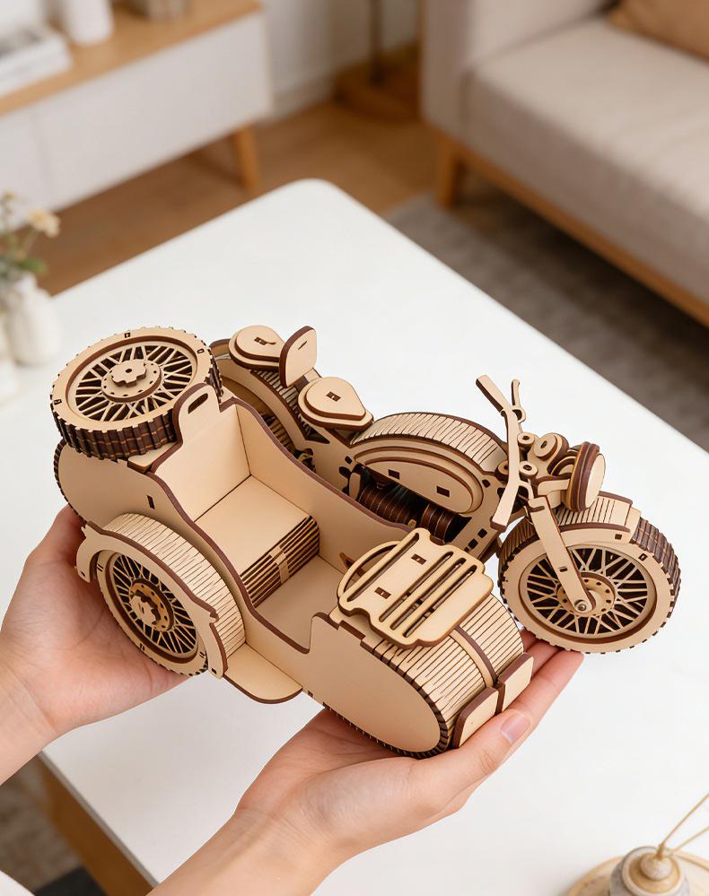 DIY 3D Wooden Tricycle Puzzle Model – Educational Desk Ornament Gift