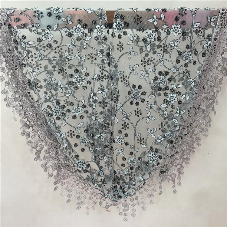 New Elegant Lace Scarf Hollow Out Embroidery Foulard Bandana Solid Color Triangular Scarf Thin Vintage Handkerchiefs Hair Woman
