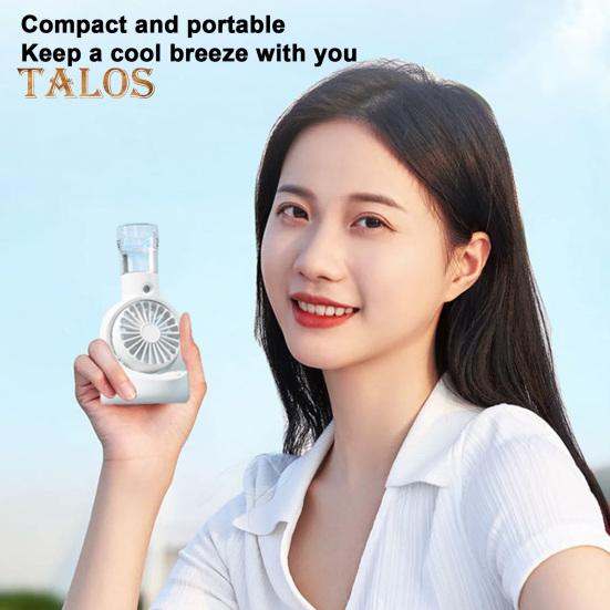 Tragbarer Tisch-Nebelventilator mit 4 Geschwindigkeitseinstellungen, starker Luftstrom, geringe Geräuschentwicklung, kompakte Größe, wiederaufladbarer persönlicher Kühlventilator