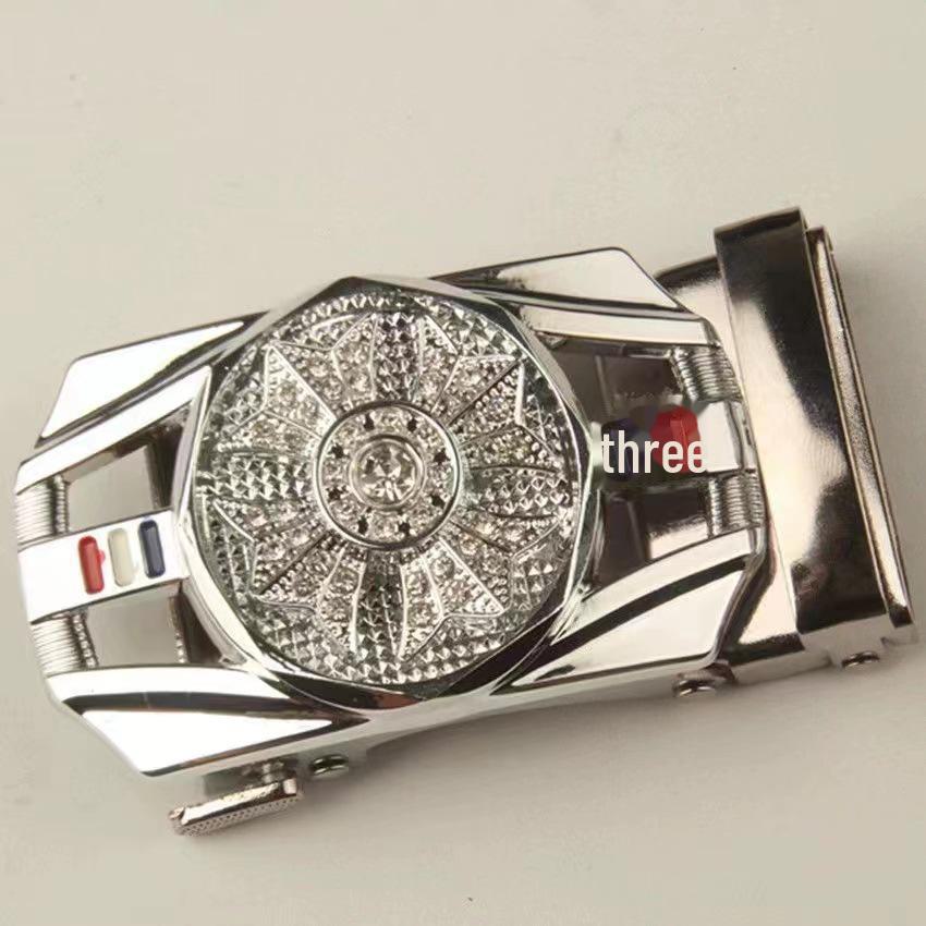 Men's Diamond-Studded Fashion Belt with Automatic Buckle