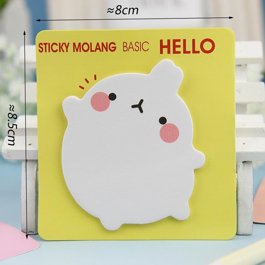 3 szt. Losowy kolor Praktyczne Naklejki Paster kształt królika Notatnik Karteczki samoprzylepne