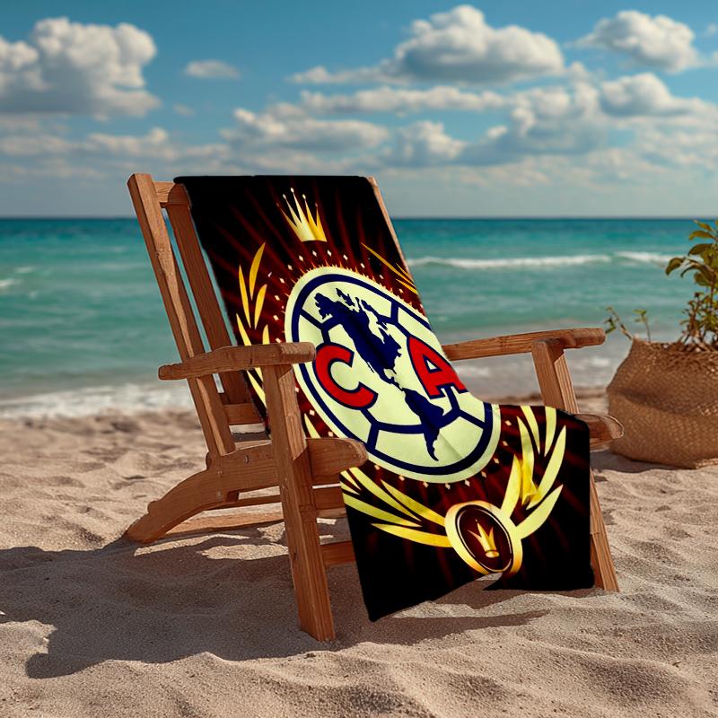 Club América Fashion Beach Towel: Ideal for Summer Adventures, Soft, Absorbent and Quick Drying, Suitable for Swimming and Bathing