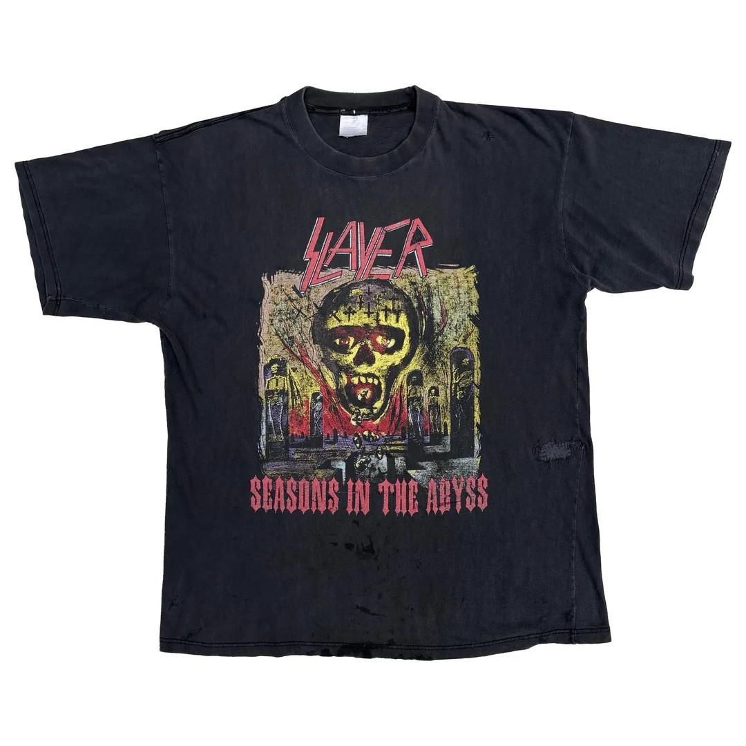 Slayer 1990 90s Vintage Seasons In The Abyss Album Tour Concert Metal Unisex T-Shirt L