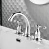 Luxury Widespread Basin Faucet hot and cold 8 inch Sink faucet Chrome Brass Three Holes Black bathroom sink tap with pop up