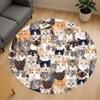 1pc Cats Face Pattern Office Round Rugs, Under Chair Round Rugs for Living Room, Bedroom, Bathroom Decoration Carpet 091809
