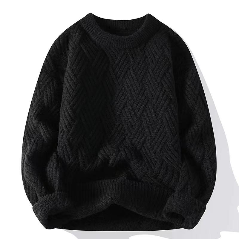 Men's Vintage Crew Neck Sweater Green Fashion Clothing Autumn/Winter Pullover Top Men's Knit Sweatshirt