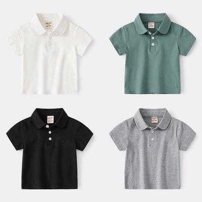 Children's Polo Shirt K-style Children's Summer Clothing Boy's Short-Sleeved T-shirt Clothes Baby Boy Polo Collar Solid Color Casual Tops
