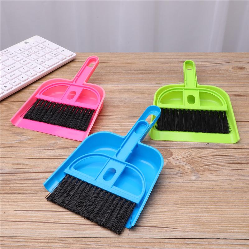 Mini Desk Broom Dustpan 2-piece Set Small Sweeping Broom for Car Computer Keyboard Sweep Brush 2-piece Set