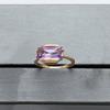 Russia 585 Purple Gold Amethyst Ring Luxury Temperament Color Gold Plated Rose Gold Live Design Ring
