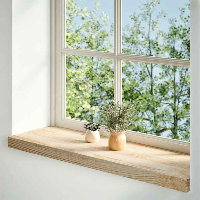 VidaXL Window Sills 2 Pcs Untreated 70x25x2 Cm Solid Oak Wood 4009101