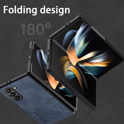 Jednofarebné kožené puzdro na telefón pre Samsung Galaxy Z Fold6 Flip6 Fold5 Fold4 Flip5 Flip4 Slim Luxusné Nárazuvzdorné 2ks Skladacie Kryt nárazníka