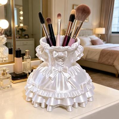 3D Tištěný Držák na Tužky ve Tvaru Šatů, Roztomilý Stolní Organizér na Štětce na Make-up, Kancelářské Potřeby, Kreativní Dekorace do Domácí Kanceláře