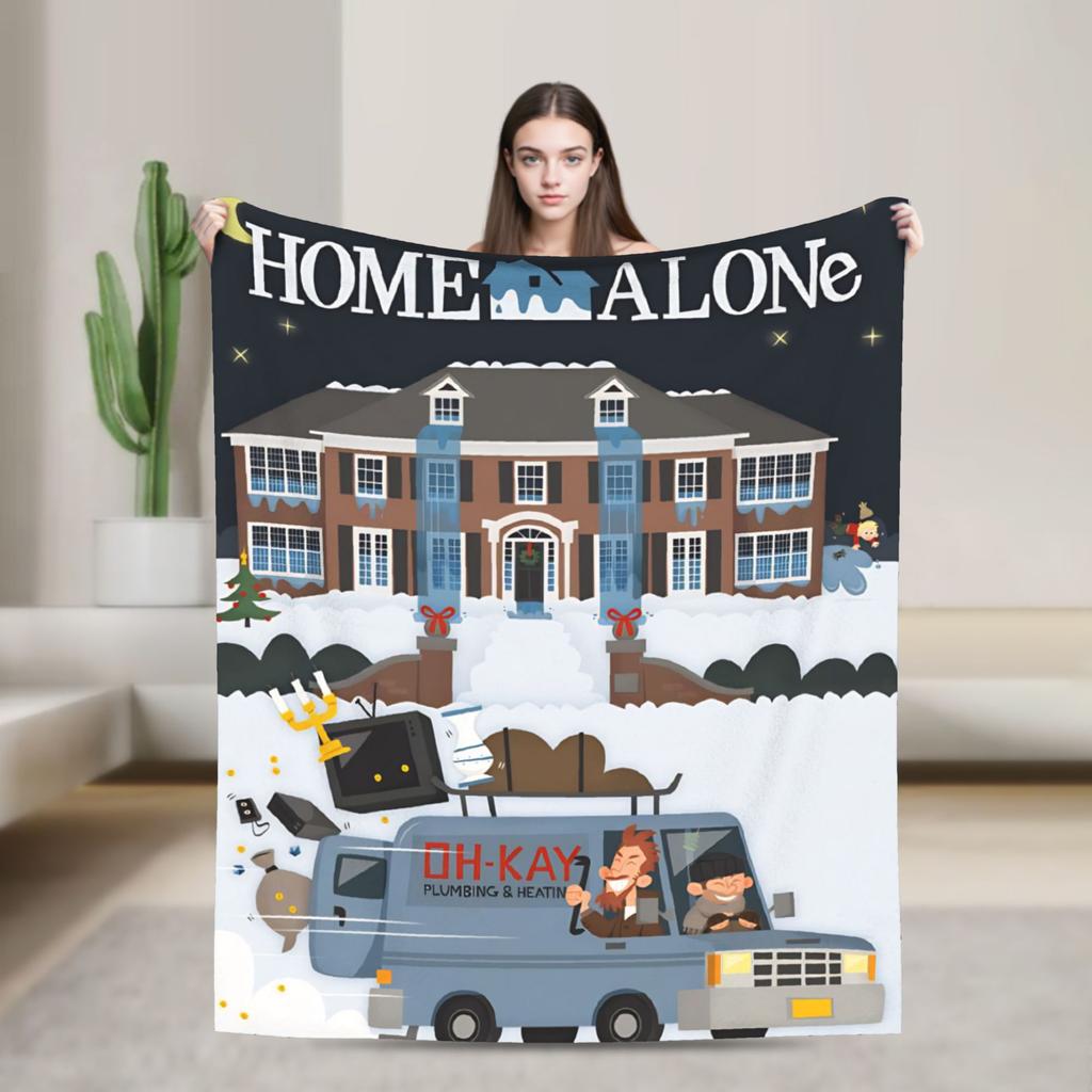 Home Alone Kevin Comedy Wool Fashion Blanket Xmas Merry Christmas Funny Throw Fashion Blanket for Home 125*100cm Super Soft