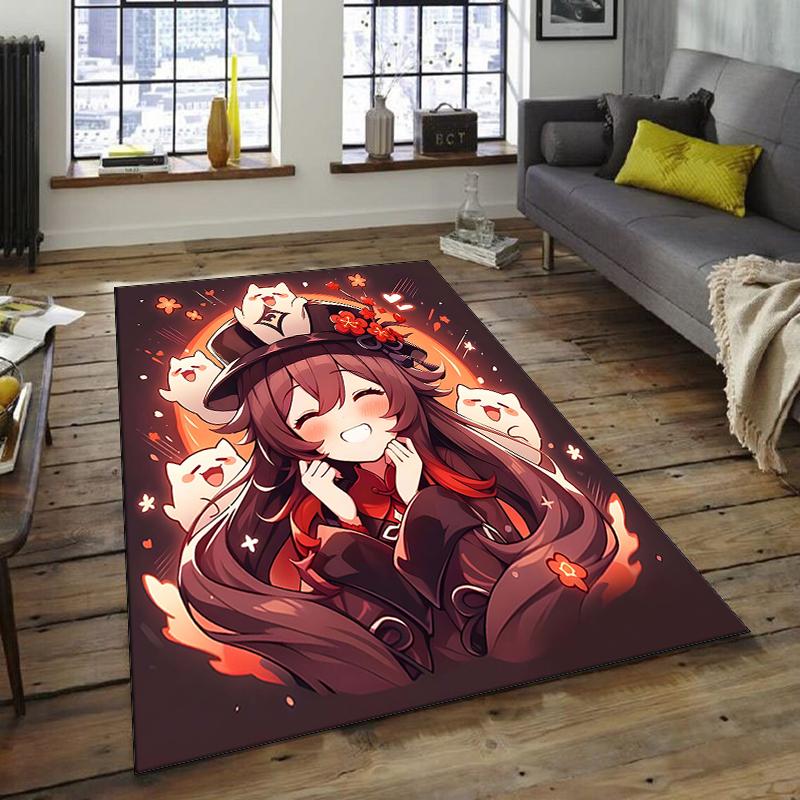 1pc Genshin Impact2 Design Area Rug - Non-Slip, Soft & Cozy Floor Mat for Living Room, Bedroom, Office - Indoor/Outdoor Decorative Carpet