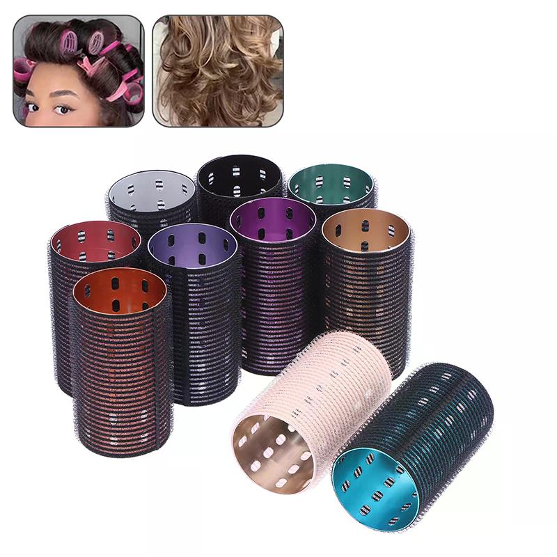Color Aluminum Core Self-adhesive Hair Roll 5*9cm Pure Nylon Hook And Loop Roller Self Grip Styling Hot Thermal Volume Curler