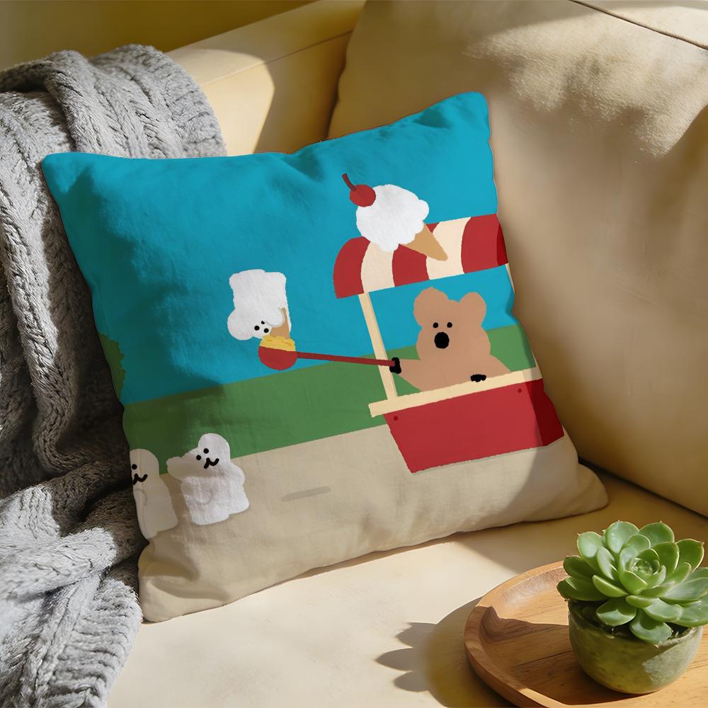 Cushion Cover Washed Linen Soft Breathable Decorative Case for Sofa Home Pillow cover DDinotaeng