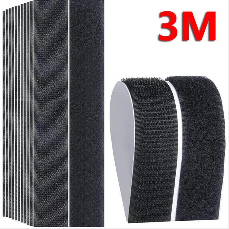 5M 20/25/30/50mm width Magic tap selfadhesive hook and loop fastener nylon sticker disks velcro tape sewing adhesive with glue