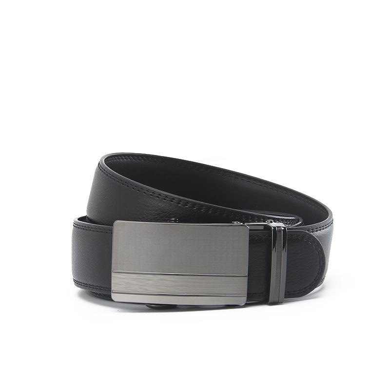 Men's Second Layer Cowhide Genuine Leather Automatic Buckle Belt Men's Youth Cowhide Business Casual Belt