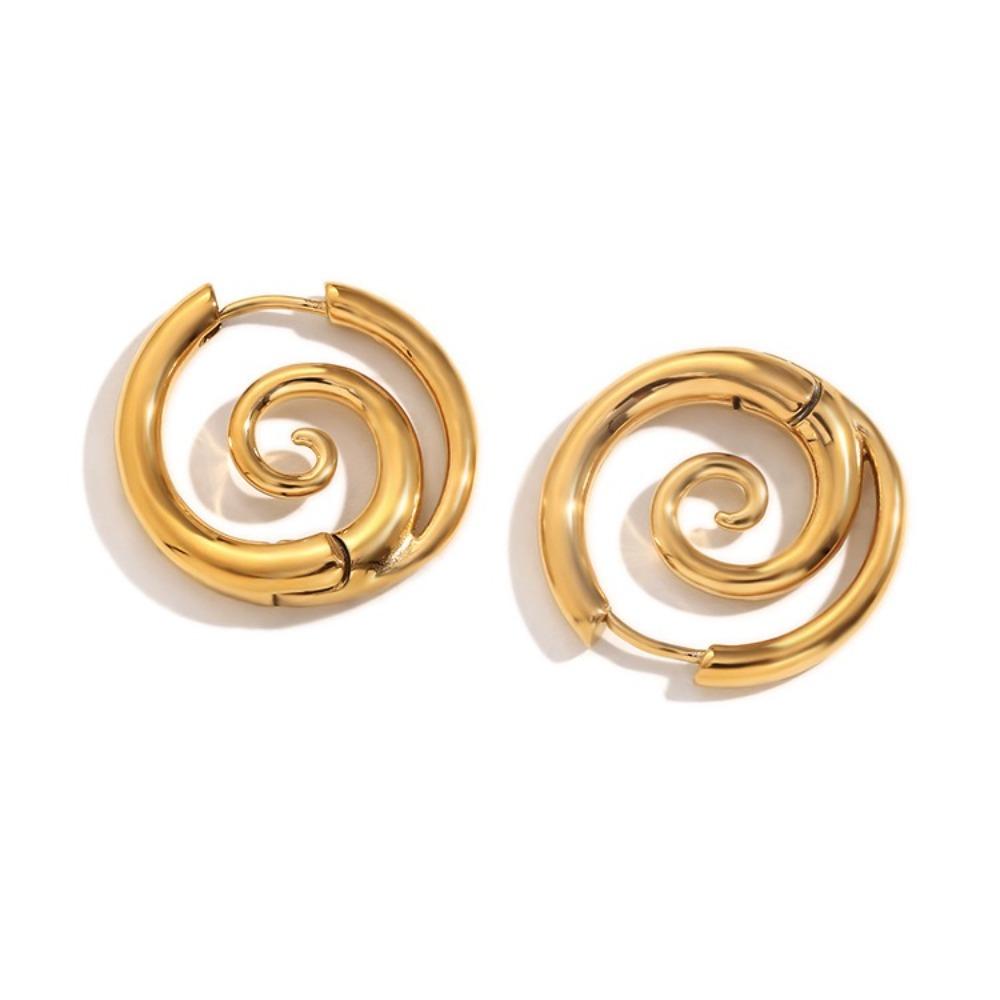 Stainless Steel Spiral Hoop Earrings Exquisite Stud Earring Trendy Jewelry Party Gift