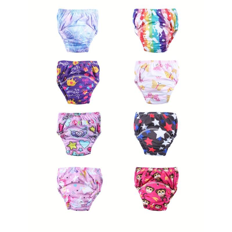 

8 шт. Милі тренувальні трусики з принтом тварин для немовлят, що миються, поліестер, звичайний крій, ідеальні для привчання до горщика, ідеальний подарунок для немовлят, горщик L