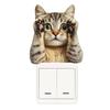 Affectionate Cartoon Cat Switch Stickers, Self-Adhesive Removable for Living Room Bedroom Decor