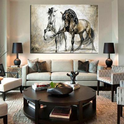 Retro Horse Abstract Oil Canvas Wall Art Painting Pictures Hanging Picture Art Painting Living Room Home Decor