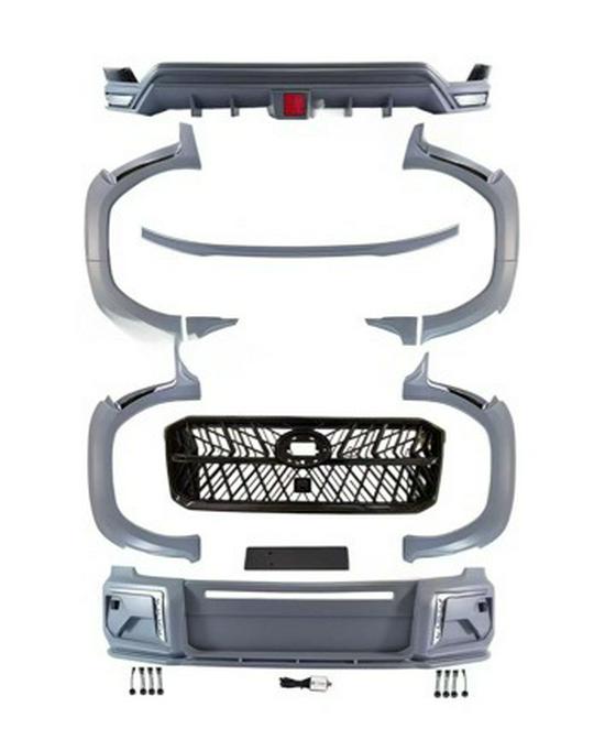 Compatible Body Kit for 2022-2024 Land Cruiser LC300 with Wheel Arches & Grille.