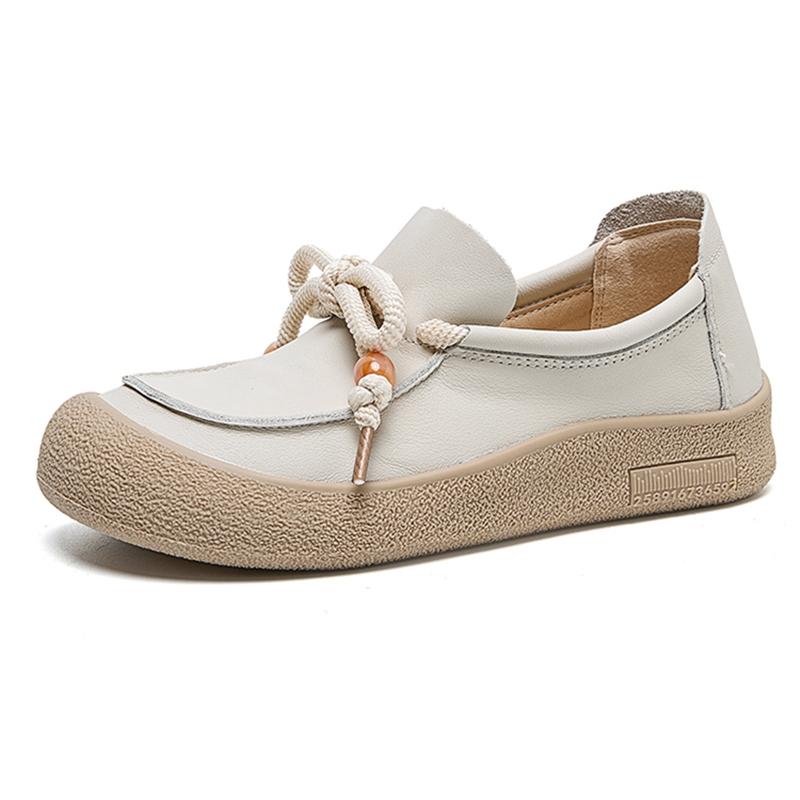 Damen Loafer Echtes Leder Neue Schnürer Damen Sneaker Große Größen Freizeit Ballerinas Bootsschuhe Damen