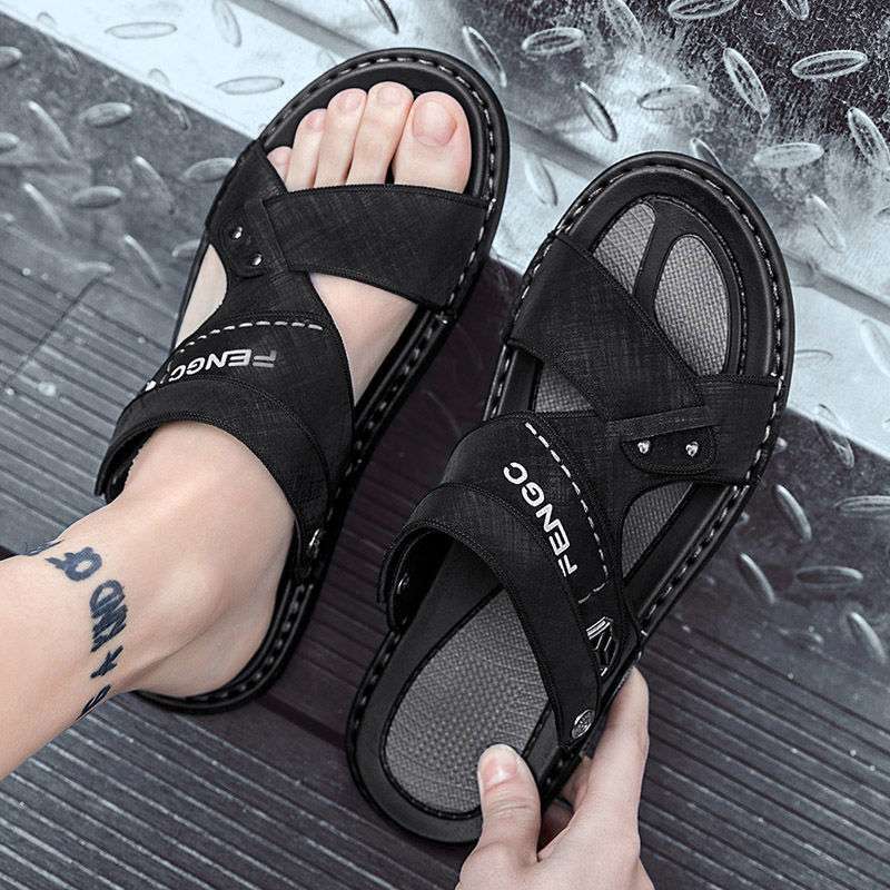 Sandals for men driving two wear 2025 new summer non-slip slippers for men wearing waterproof men's sandals