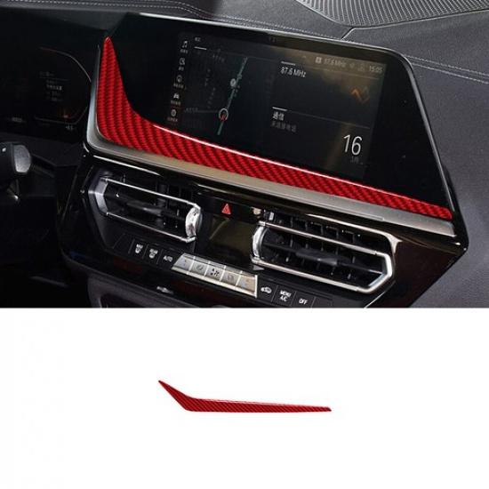 Bright Red Carbon Fiber Car Center GPS Screen Bottom Sticker For BMW Z4 G29 19