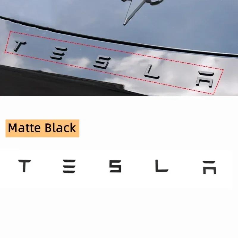 Ymbfz0 ABS Car Front Hood Rear Trunk Emblem Sticker Decoration for Tesla Model 3 Model S X Y Roadster Auto Exterior Decal Accessories