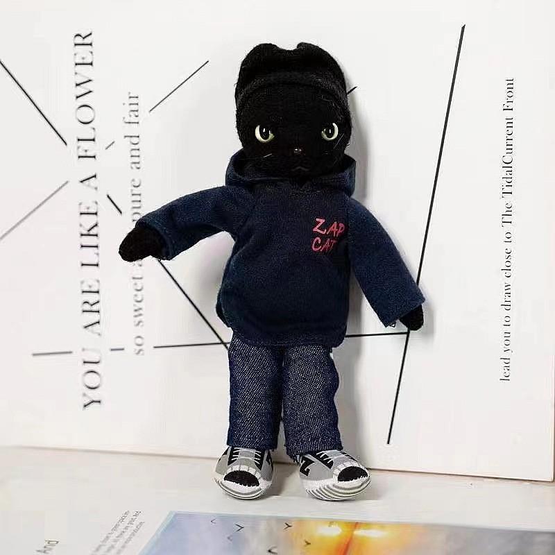Wear Cool Clothes Cat Plush Keychain Toy Stuffed Dolls Backpack Pendant Gifts