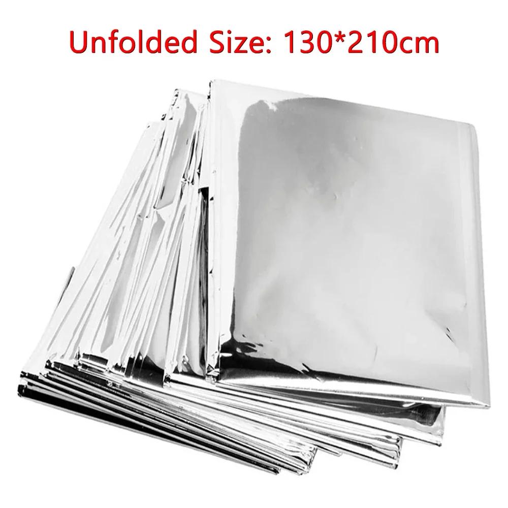 Manta Térmica de Emergência Mylar à Prova de Vento Térmica Refletiva Manta Espacial Impermeável Dobrável Manta Térmica de Folha para Caminhada