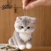 High Elastic Cotton Plush Simulation Cat Doll Keychain, Soft Skin Friendly Stuffed Animal Decorative Toy Pendant, Kitten Plushie Bag Charm for