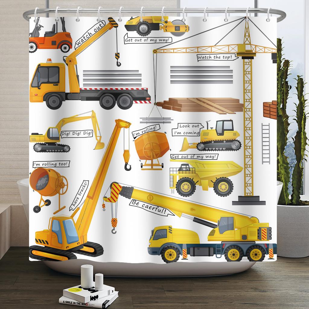 Cartoon Shower Curtain for Bathroom Kids Rainbow Cloud Sun Stars Flower Unicorn Cute Animals Waterproof Bath Curtain Home Decor