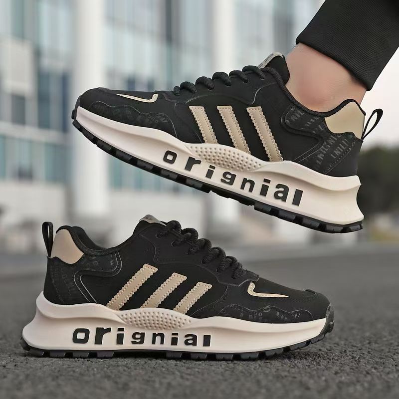 Men's Shoes Sports Shoes Spring and Autumn New Thick-soled Heightening Trend Non-slip and Versatile Running Breathable Dad Shoes Low-top