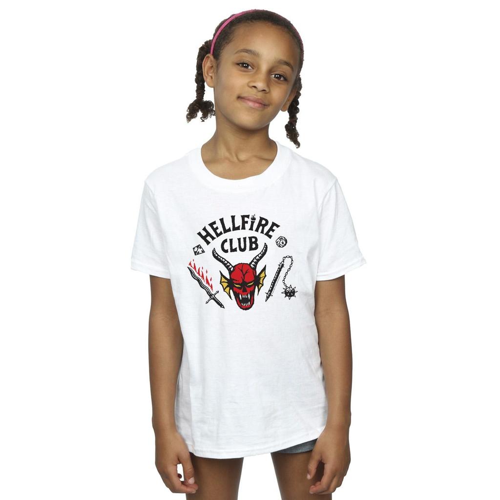 Netflix Girls Stranger Things Hellfire Club Cotton T-Shirt