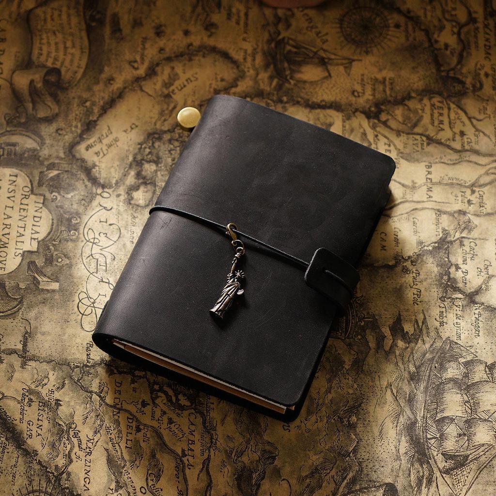 Genuine Leather Vintage Travel Journal - Creative Cowhide Diary Notebook