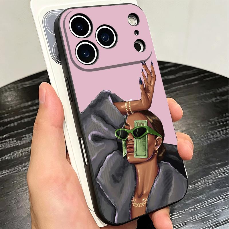 Girl Boss Lady Pink Soft Phone Case for iPhone 16 16E 17 Air 15 Pro Max 14 Plus 13 Mini 11 12 7 Black Cover Back Shell