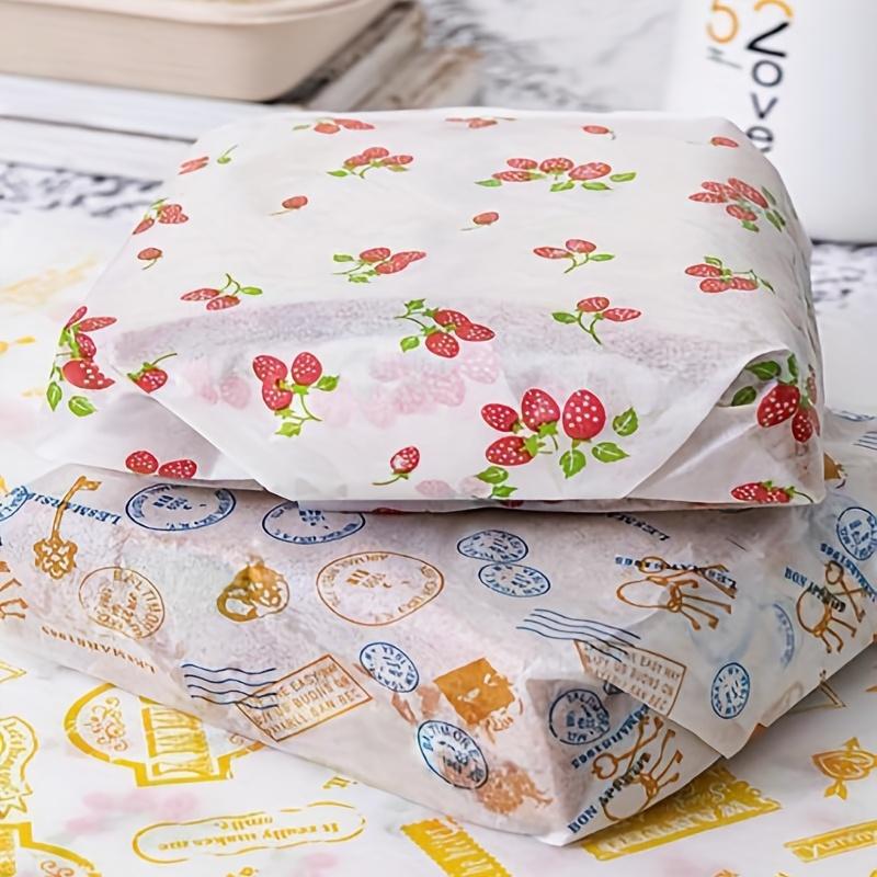 50Pcs Oilproof Wrapping Paper for Bread Sandwich Burger Fries, Food-grade Wax Paper Baking Tools Kitchen Gadgets For Party Gift