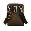 Echte Leder Kleine Umhängetasche, Schultertasche, Hüfttasche, Multifunktionale Tasche mit Handyfach, Hüftgurt-Tasche, Le'aokuu Herrentasche, Tasche, Klettverschluss