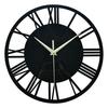 Modern Clock Wall 30cm Round Skeleton Minimalist Black Roman Numeral Decoration